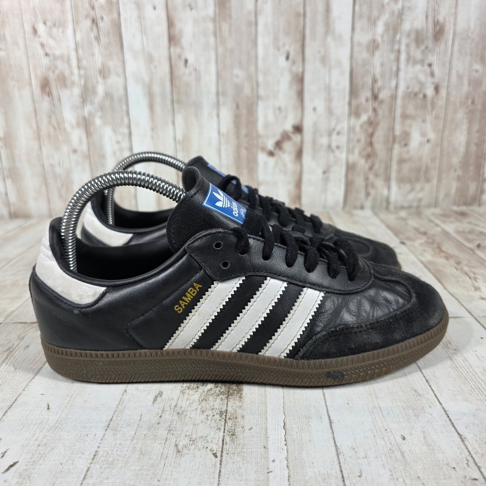 Adidas Samba OG Black White Gum Leather Sneakers IE3676 Womens 7.5